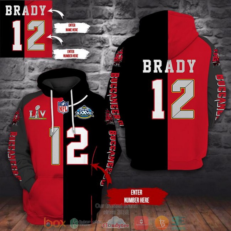 Personalized Nfl Tampa Bay Buccaneers Black Red 3D Hoodie Personalized Nfl Tampa Bay Buccaneers Black Red 3D Hoodie