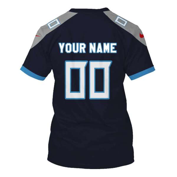 Personalized Nfl Tennessee Titans Navy 3D Shirt Personalized Nfl Tennessee Titans Navy 3D Shirt