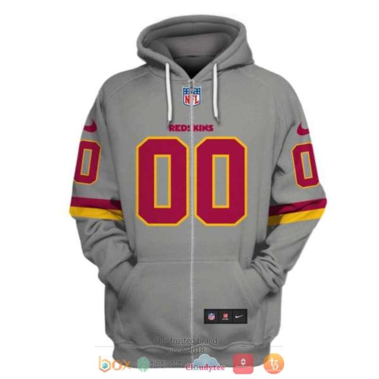 Personalized-Nfl-Washington-Redskins-Grey-Custom-3D-Shirt-Hoodie-2