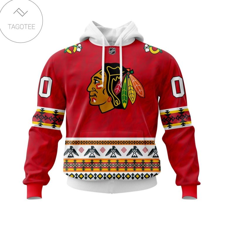 Personalized-Nhl-Chicago-Blackhawks-Native-American-Pattern-Hoodie-1