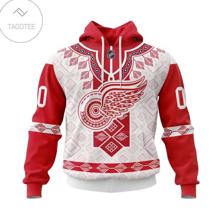 Personalized-Nhl-Detroit-Red-Wings-Native-American-Pattern-Hoodie-1