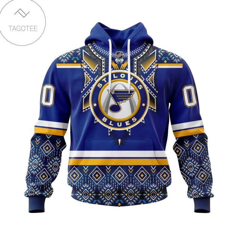 Personalized-Nhl-St.-Louis-Blues-Native-American-Pattern-Hoodie-1