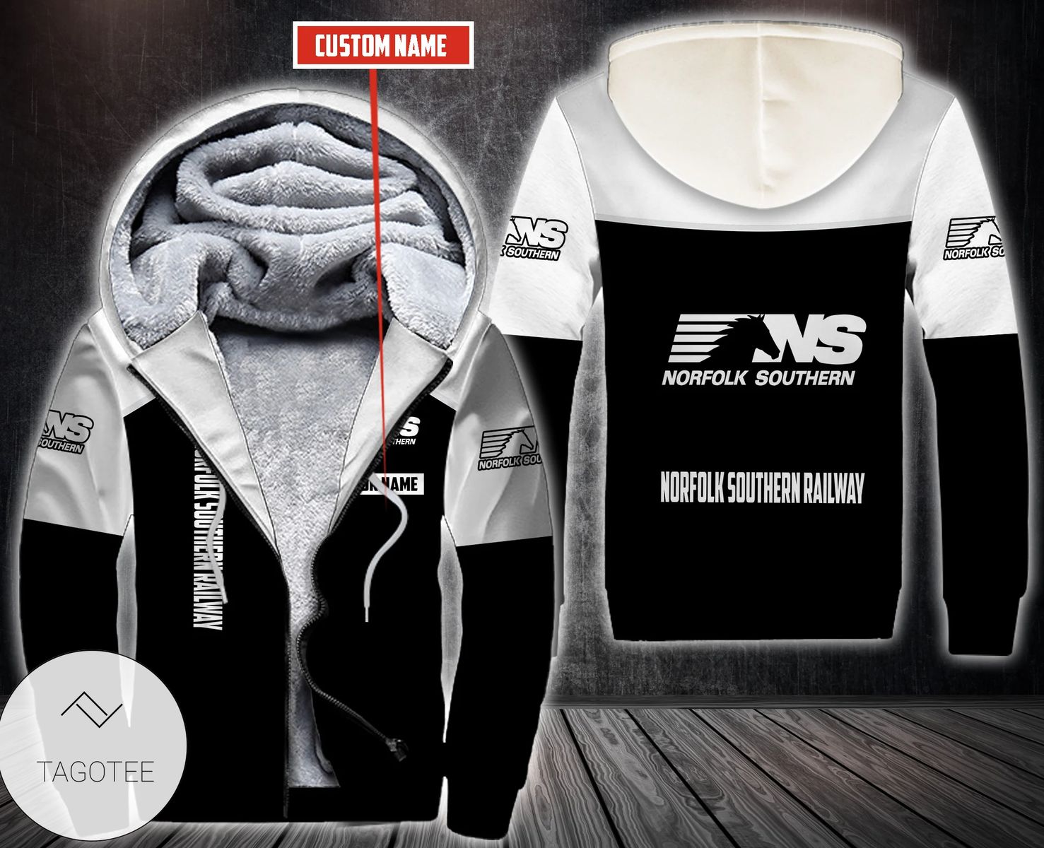 Personalized Norfolk Southern Railway Fleece Hoodie Personalized Norfolk Southern Railway Fleece Hoodie