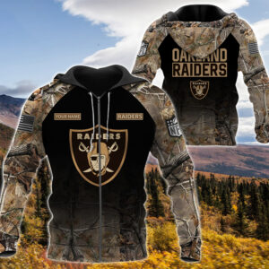Personalized Oakland Raiders Nfl Hunting Camo Custom 3D Shirt