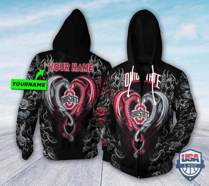 Personalized Ohio State Buckeyes Dragon Ncaa 3D Hoodie T-Shirt Personalized Ohio State Buckeyes Dragon Ncaa 3D Hoodie T-Shirt