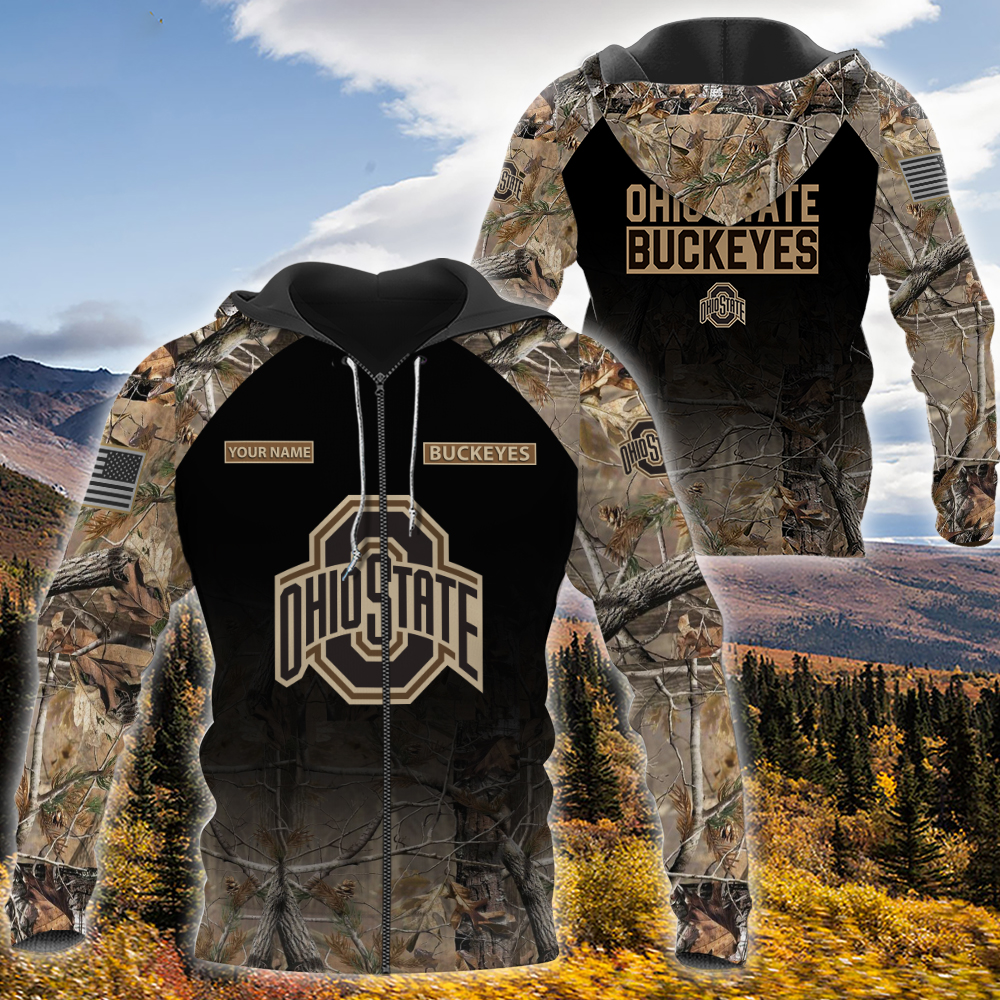 Personalized Ohio State Buckeyes Hunting Camo Custom 3D Shirt Personalized Ohio State Buckeyes Hunting Camo Custom 3D Shirt