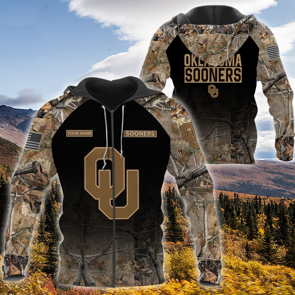 Personalized Oklahoma Sooners Hunting Camo Custom 3D Shirt Personalized Oklahoma Sooners Hunting Camo Custom 3D Shirt