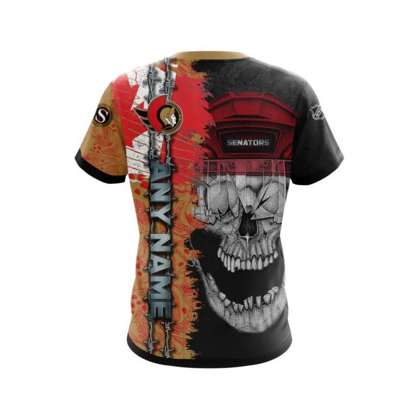 Personalized Ottawa Senators Skull Concept 3D Shirt Personalized Ottawa Senators Skull Concept 3D Shirt