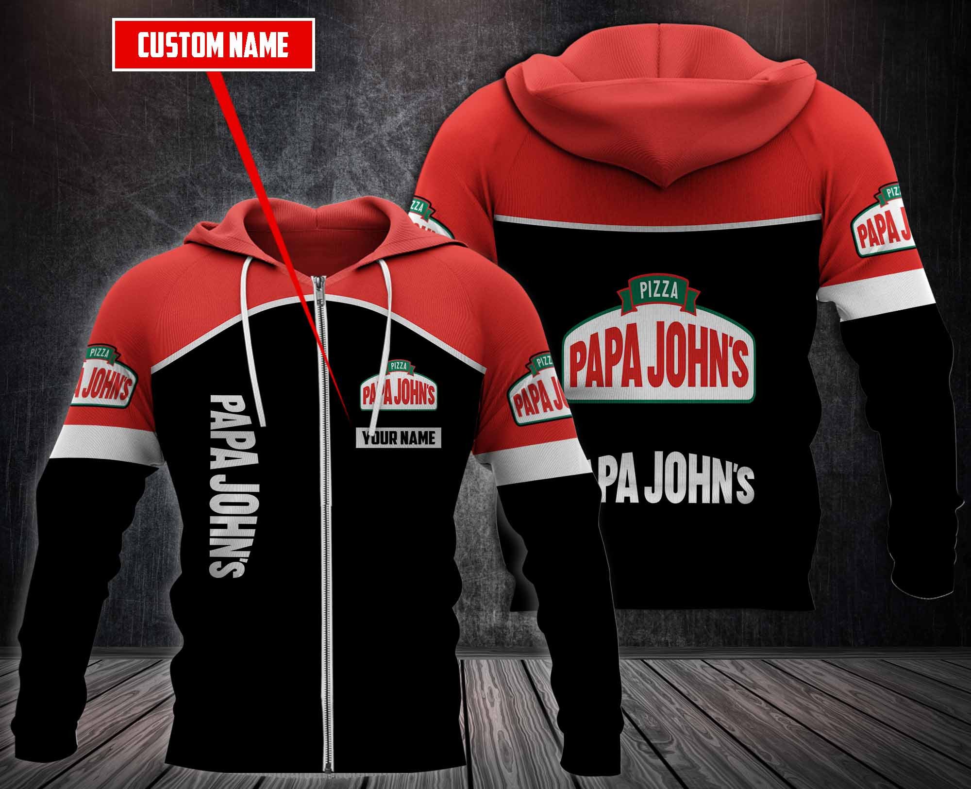 Personalized Papa John’S Pizza Custom 3D Hoodie Personalized Papa John’S Pizza Custom 3D Hoodie