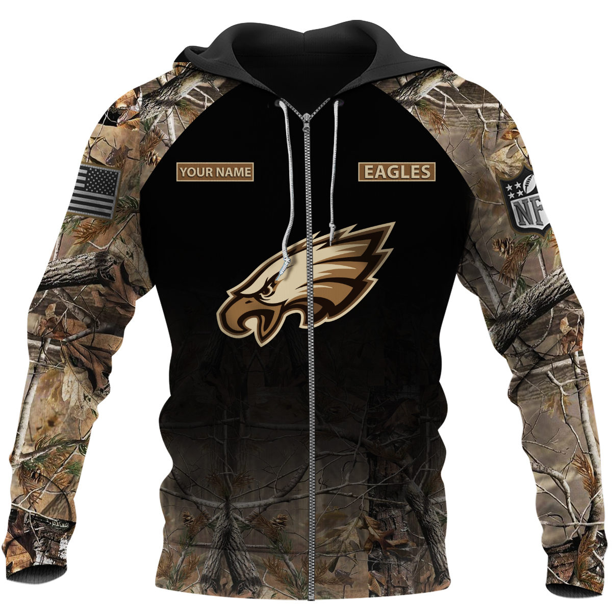 Personalized Philadelphia Eagles Nfl Hunting Camo Custom 3D Shirt Personalized Philadelphia Eagles Nfl Hunting Camo Custom 3D Shirt