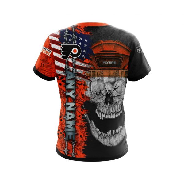 Personalized Philadelphia Flyers Skull Concept 3D Shirt Personalized Philadelphia Flyers Skull Concept 3D Shirt