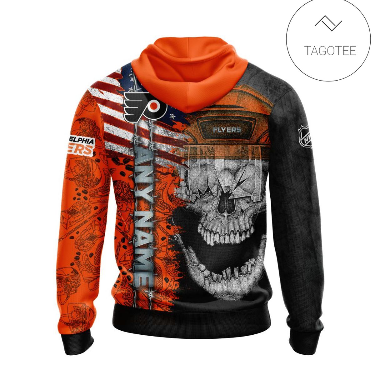 Personalized Philadelphia Flyers Skull Hoodie Personalized Philadelphia Flyers Skull Hoodie