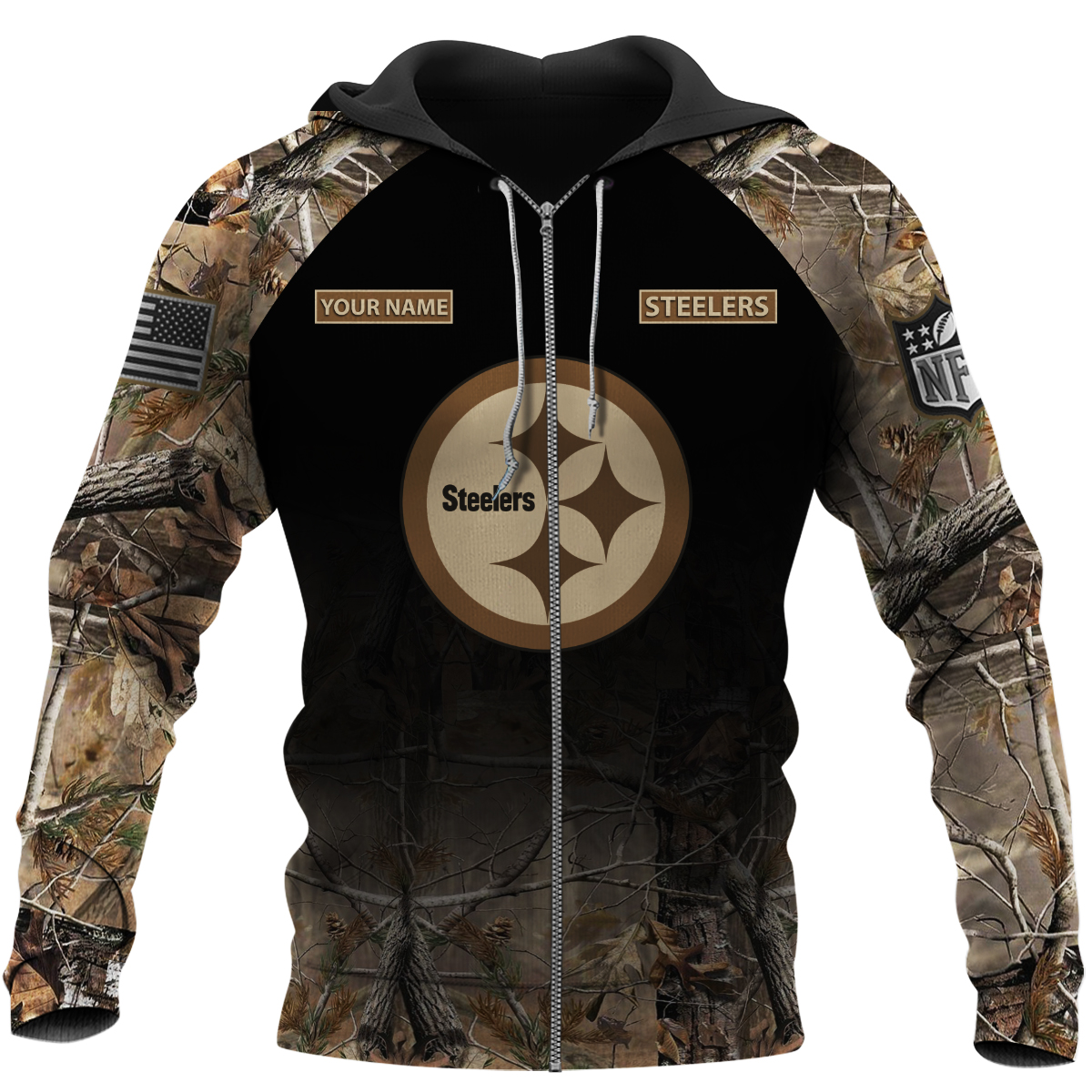 Personalized Pittsburgh Steelers Nfl Hunting Camo Custom 3D Shirt Personalized Pittsburgh Steelers Nfl Hunting Camo Custom 3D Shirt
