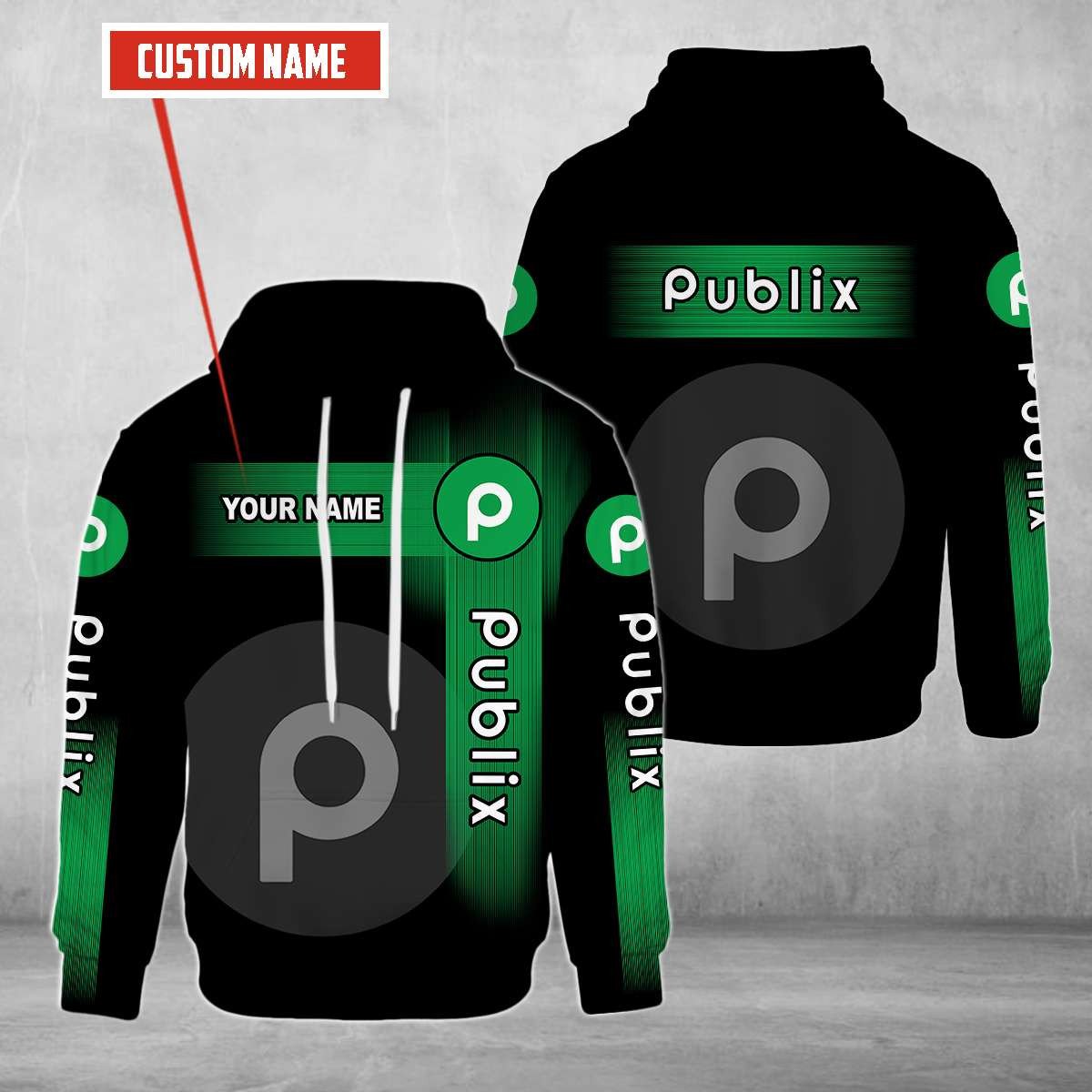 Personalized Publix Black Custom All Over Print 3D Hoodie Personalized Publix Black Custom All Over Print 3D Hoodie