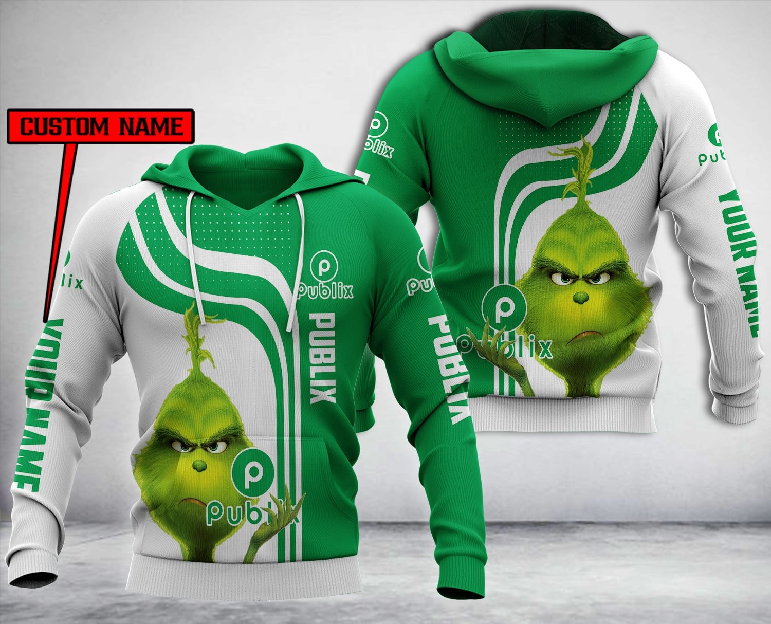 Personalized Publix Grinch Custom All Over Print 3D Hoodie Personalized Publix Grinch Custom All Over Print 3D Hoodie