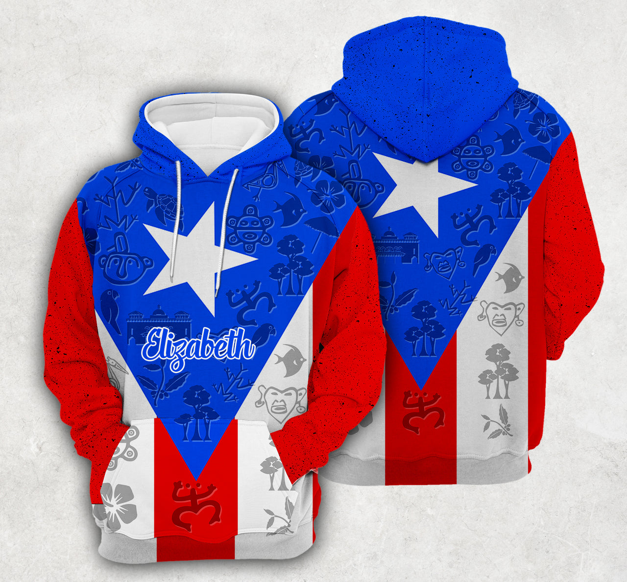 Personalized Puerto Rico Flag And Symbol Custom Hoodie Personalized Puerto Rico Flag And Symbol Custom Hoodie