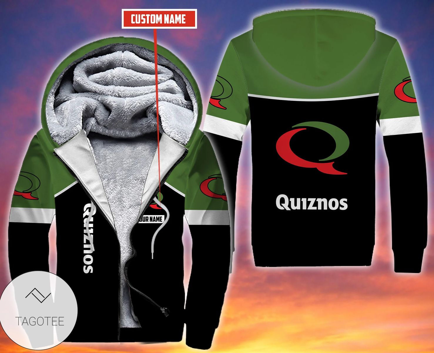 Personalized Quiznos Fleece Hoodie Personalized Quiznos Fleece Hoodie