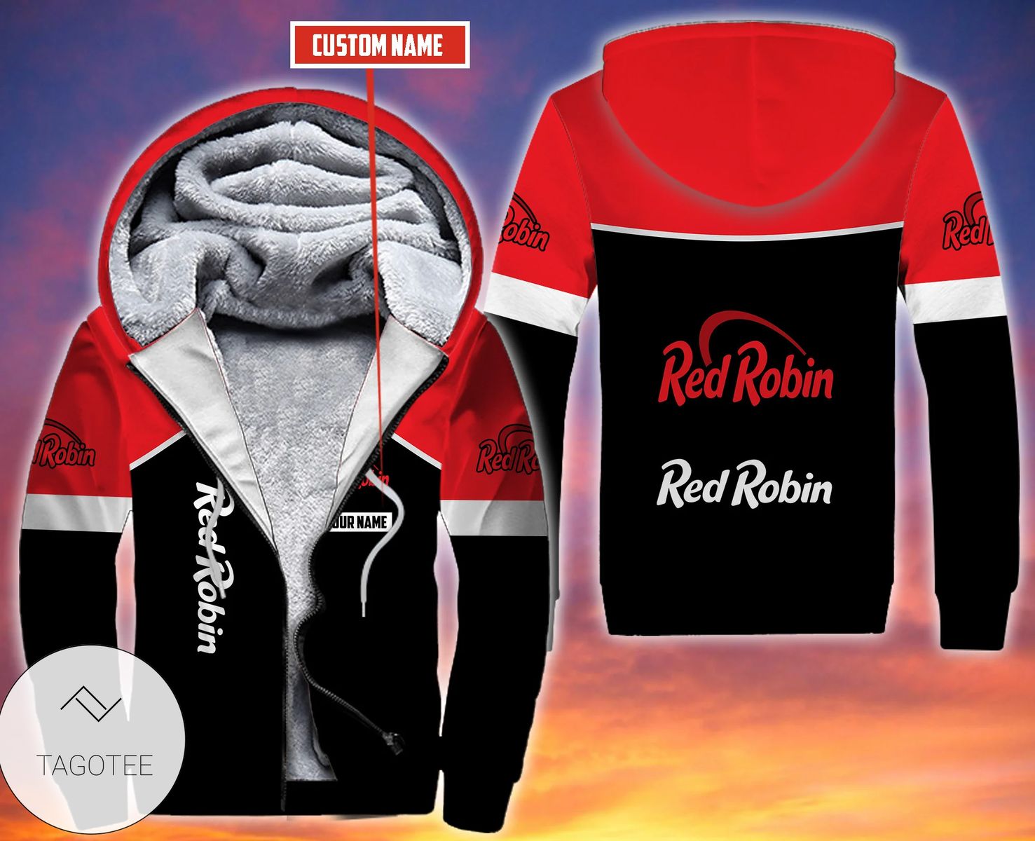 Personalized Red Robin Fleece Hoodie Personalized Red Robin Fleece Hoodie