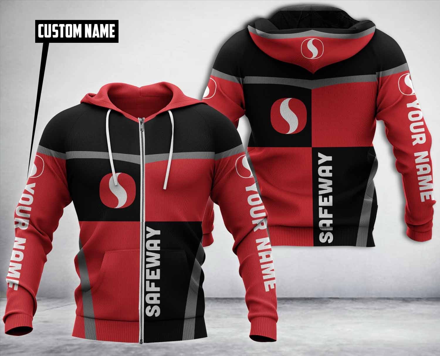 Personalized-Safeway-Black-Red-Custom-Hoodie-Fleece-Hoodie-2