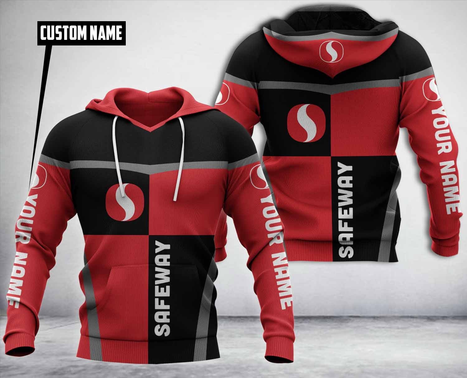 Personalized-Safeway-Black-Red-Custom-Hoodie-Fleece-Hoodie-3