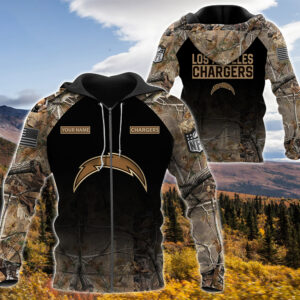 Personalized San Diego Chargers Nfl Hunting Camo Custom 3D Shirt