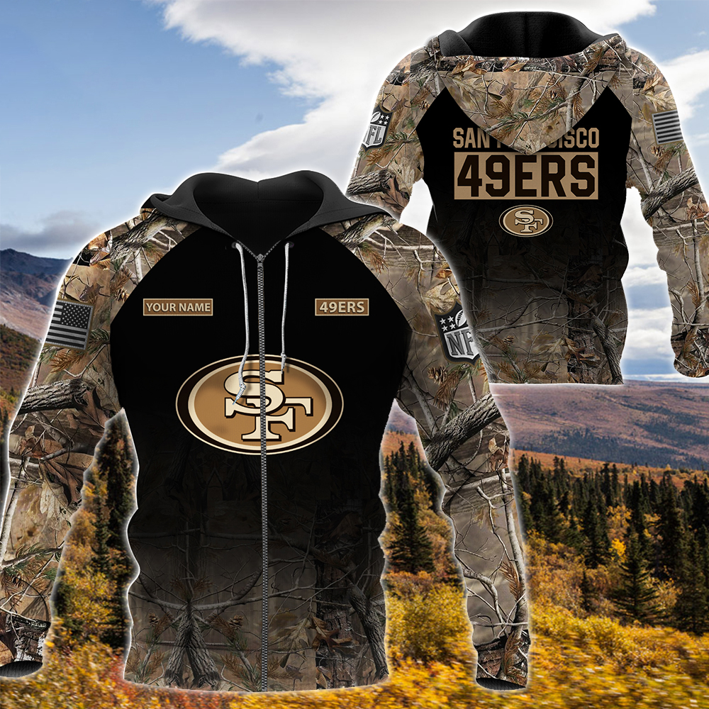 Personalized San Francisco 49Ers Nfl Hunting Camo Custom 3D Shirt Personalized San Francisco 49Ers Nfl Hunting Camo Custom 3D Shirt
