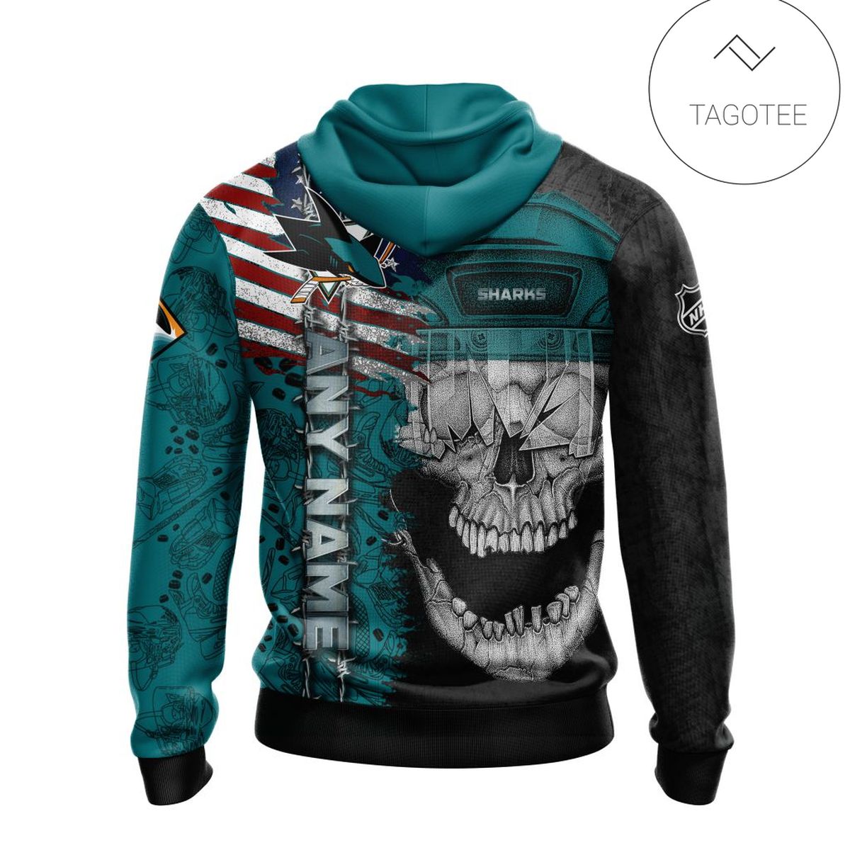 Personalized San Jose Sharks Skull Hoodie Personalized San Jose Sharks Skull Hoodie