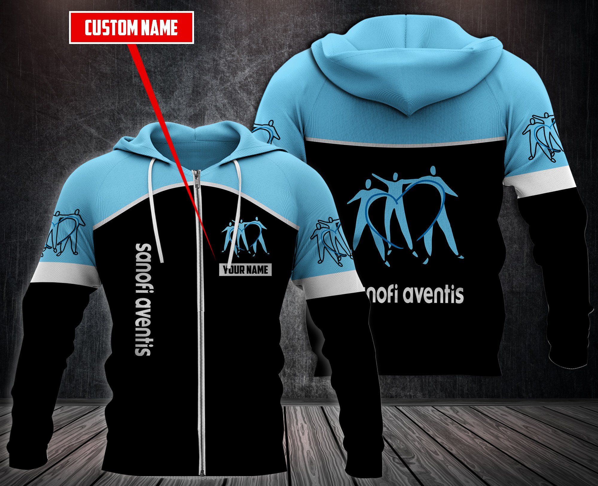 Personalized Sanofi-Aventis 3D Hoodie Personalized Sanofi-Aventis 3D Hoodie