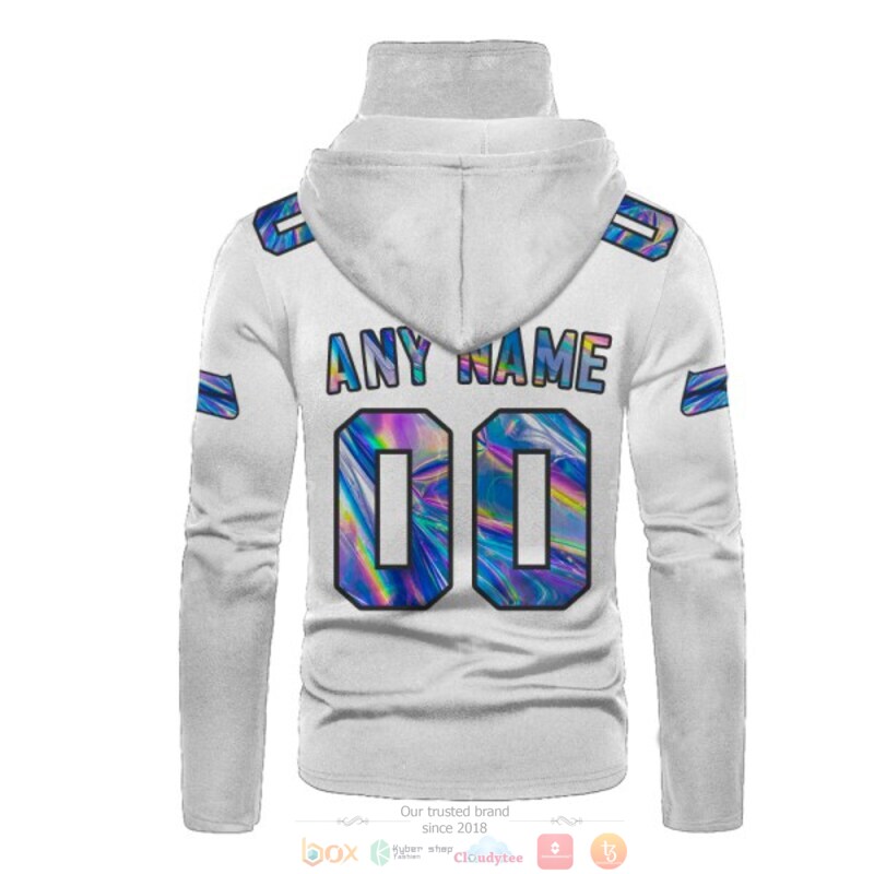 Personalized Seattle Seahawks White Hologram Nfl Custom 3D Hoodie Mask Personalized Seattle Seahawks White Hologram Nfl Custom 3D Hoodie Mask