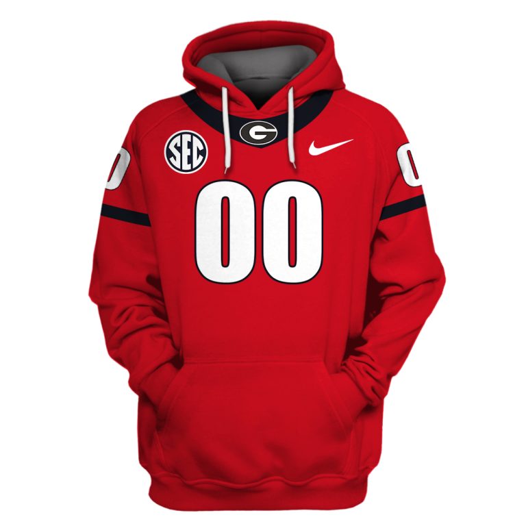 Personalized-Sec-Georgia-Bulldogs-Nike-Red-Custom-3D-Shirt-Hoodie-3