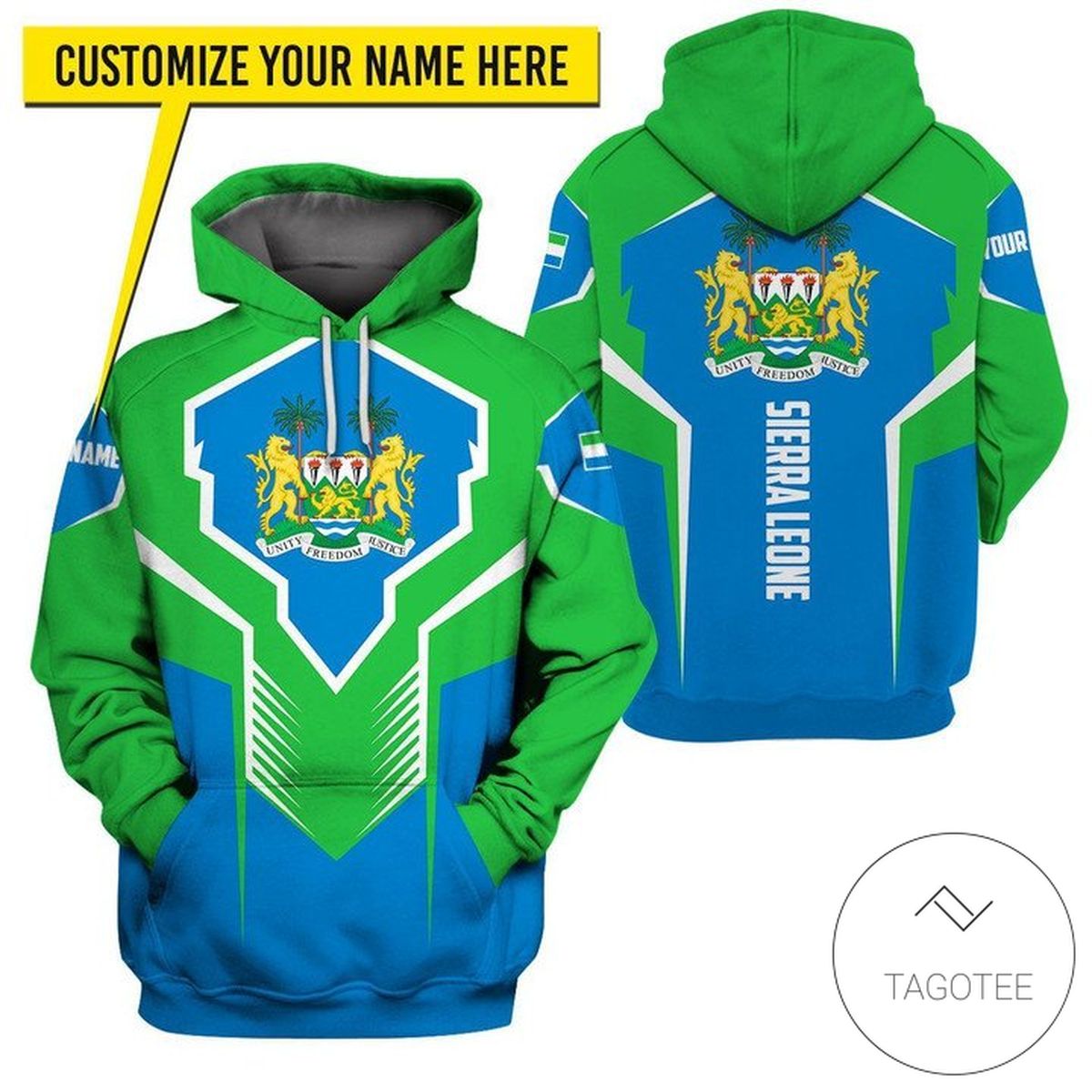 Personalized Sierra Leone Country Symbol Hoodie Personalized Sierra Leone Country Symbol Hoodie