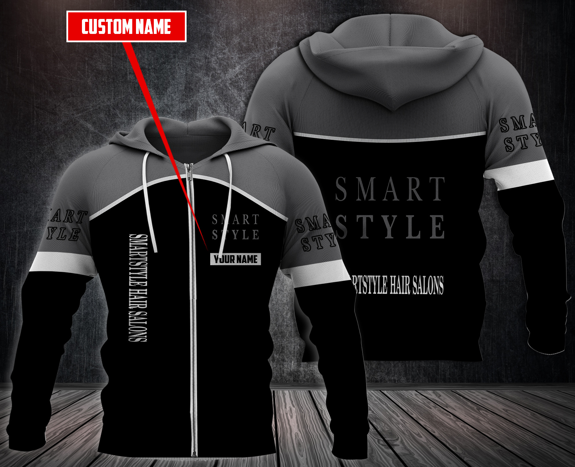 Personalized-Smartstyle-Hair-Salons-3D-Fleece-Hoodie-Zip-Hoodie-2