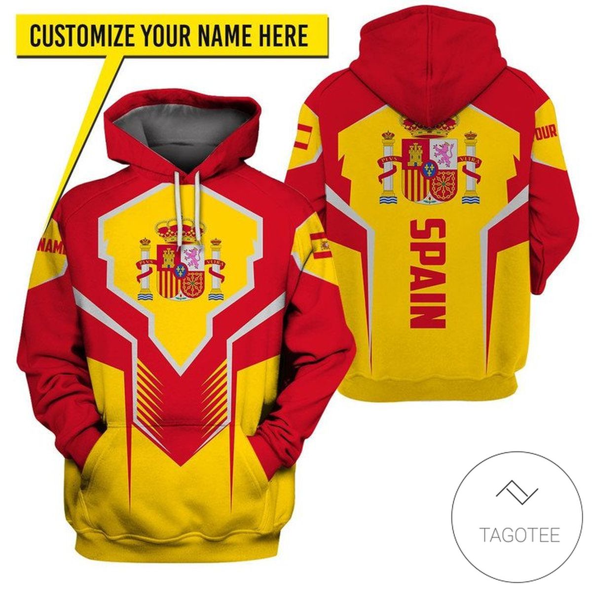 Personalized Spain Country Symbol Hoodie Personalized Spain Country Symbol Hoodie