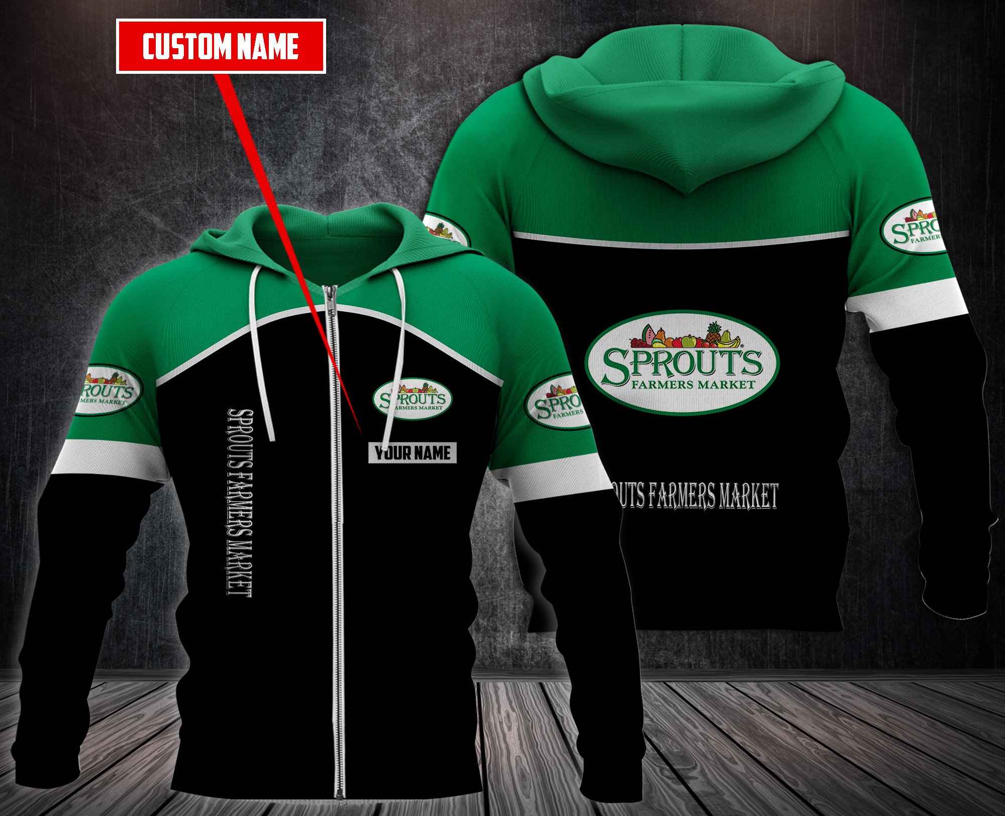 Personalized Sprouts Farmers Market 3D Fleece Hoodie Personalized Sprouts Farmers Market 3D Fleece Hoodie