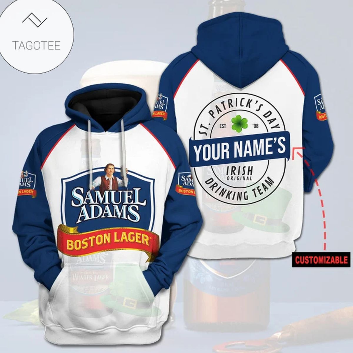 Personalized St Patrick’S Day Samuel Adams Boston Lager Beer Hoodie Personalized St Patrick’S Day Samuel Adams Boston Lager Beer Hoodie