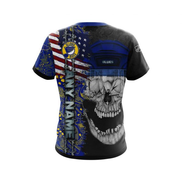 Personalized St. Louis Blues Skull Concept 3D Shirt Personalized St. Louis Blues Skull Concept 3D Shirt