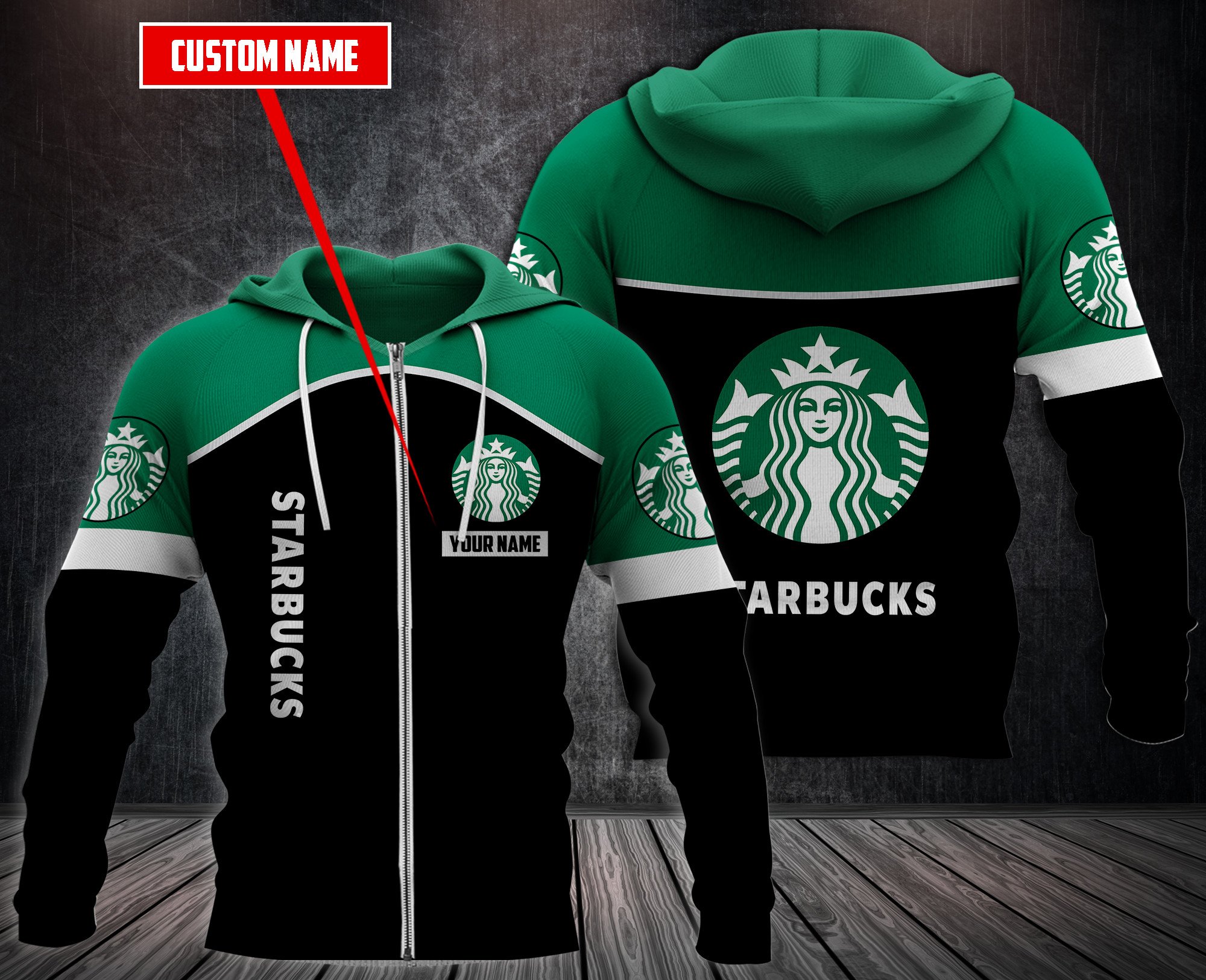 Personalized Starbucks 3D Fleece Hoodie Personalized Starbucks 3D Fleece Hoodie