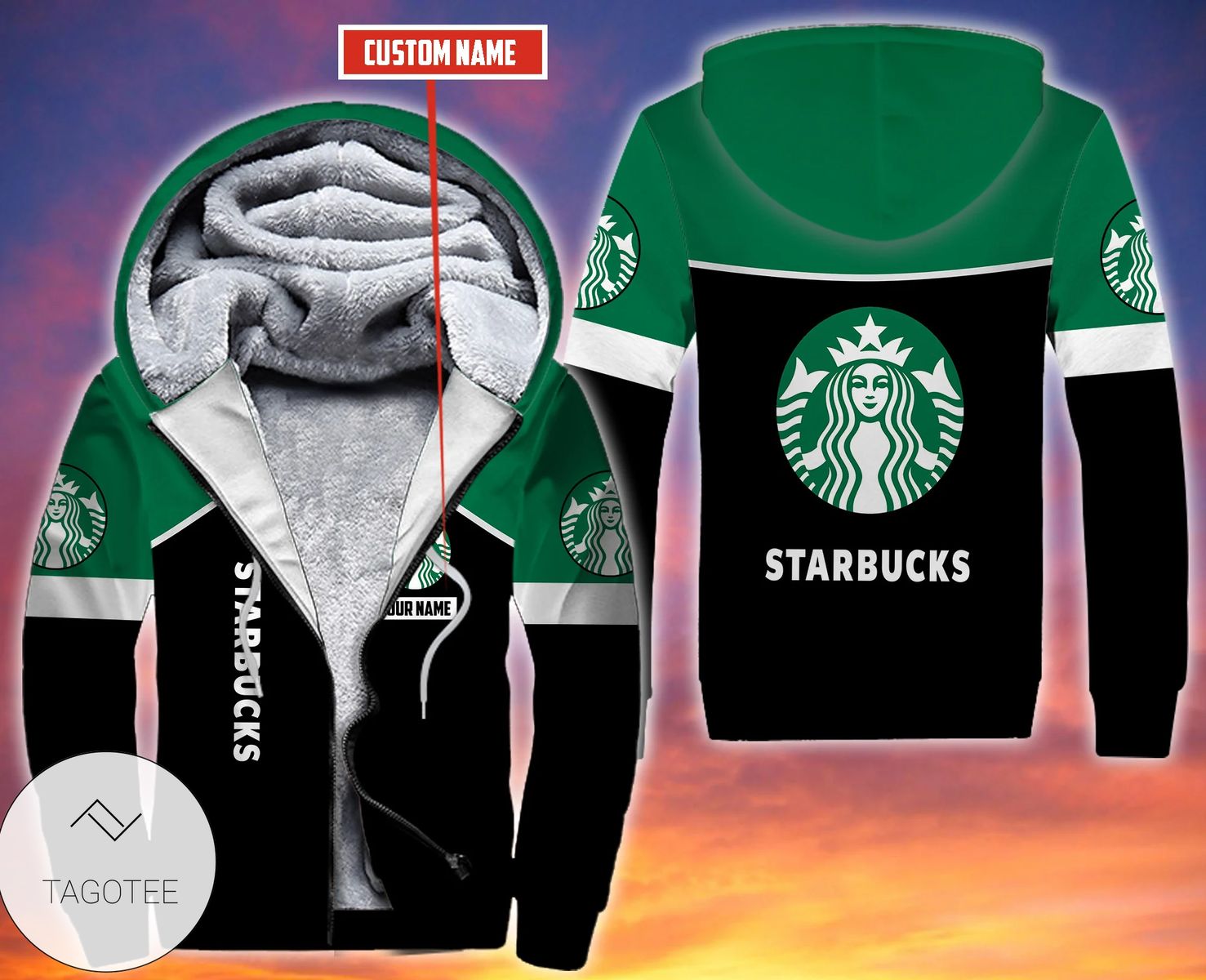 Personalized Starbucks Fleece Hoodie Personalized Starbucks Fleece Hoodie
