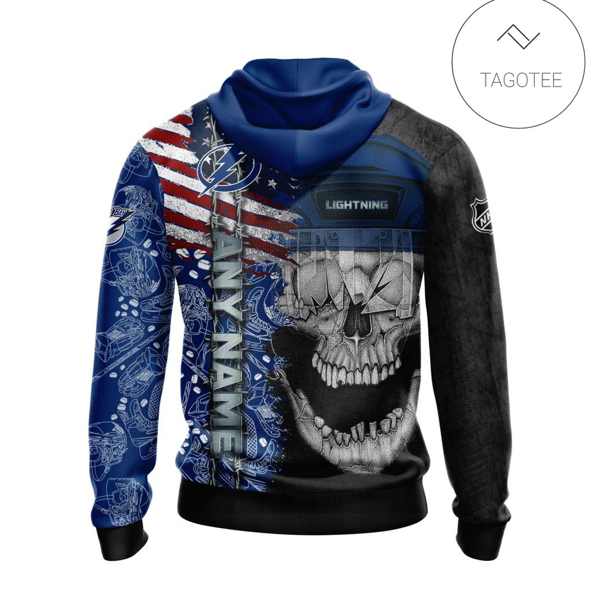 Personalized Tampa Bay Lightning Skull Hoodie Personalized Tampa Bay Lightning Skull Hoodie