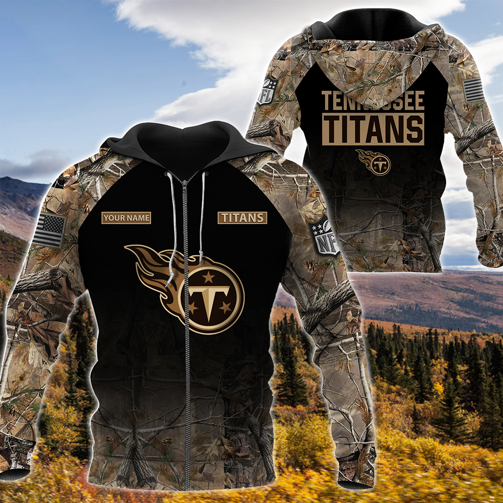 Personalized Tennessee Titans Nfl Hunting Camo Custom 3D Shirt Personalized Tennessee Titans Nfl Hunting Camo Custom 3D Shirt