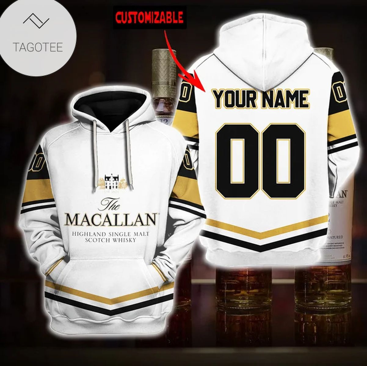 Personalized The Macallan Highland Single Malt Scotch Whisky Logo Hoodie Personalized The Macallan Highland Single Malt Scotch Whisky Logo Hoodie