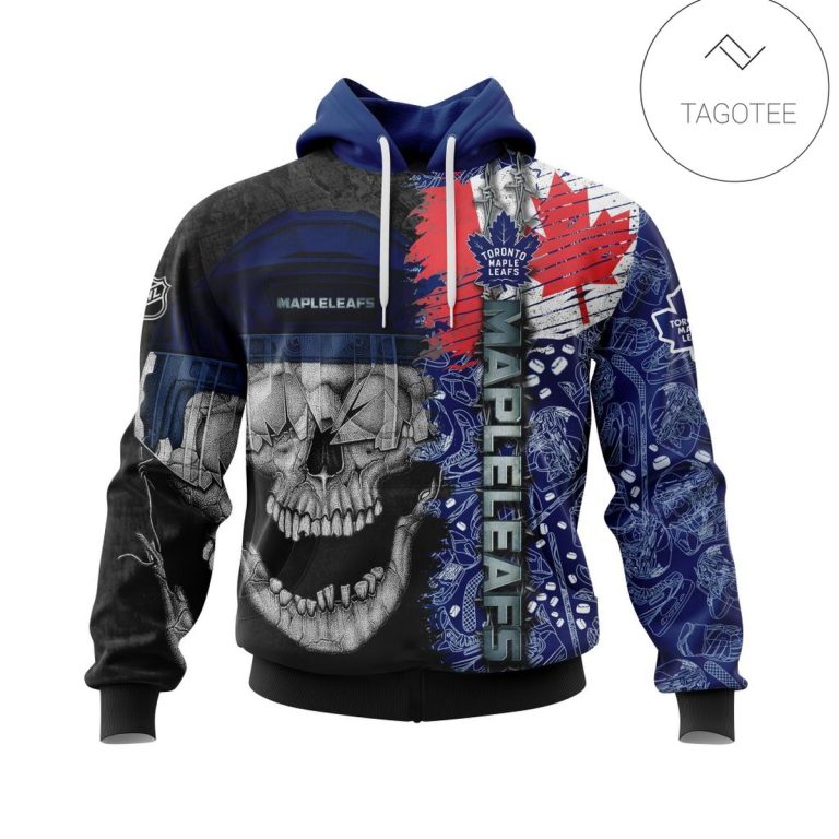 Personalized-Toronto-Maple-Leafs-Skull-Hoodie-1
