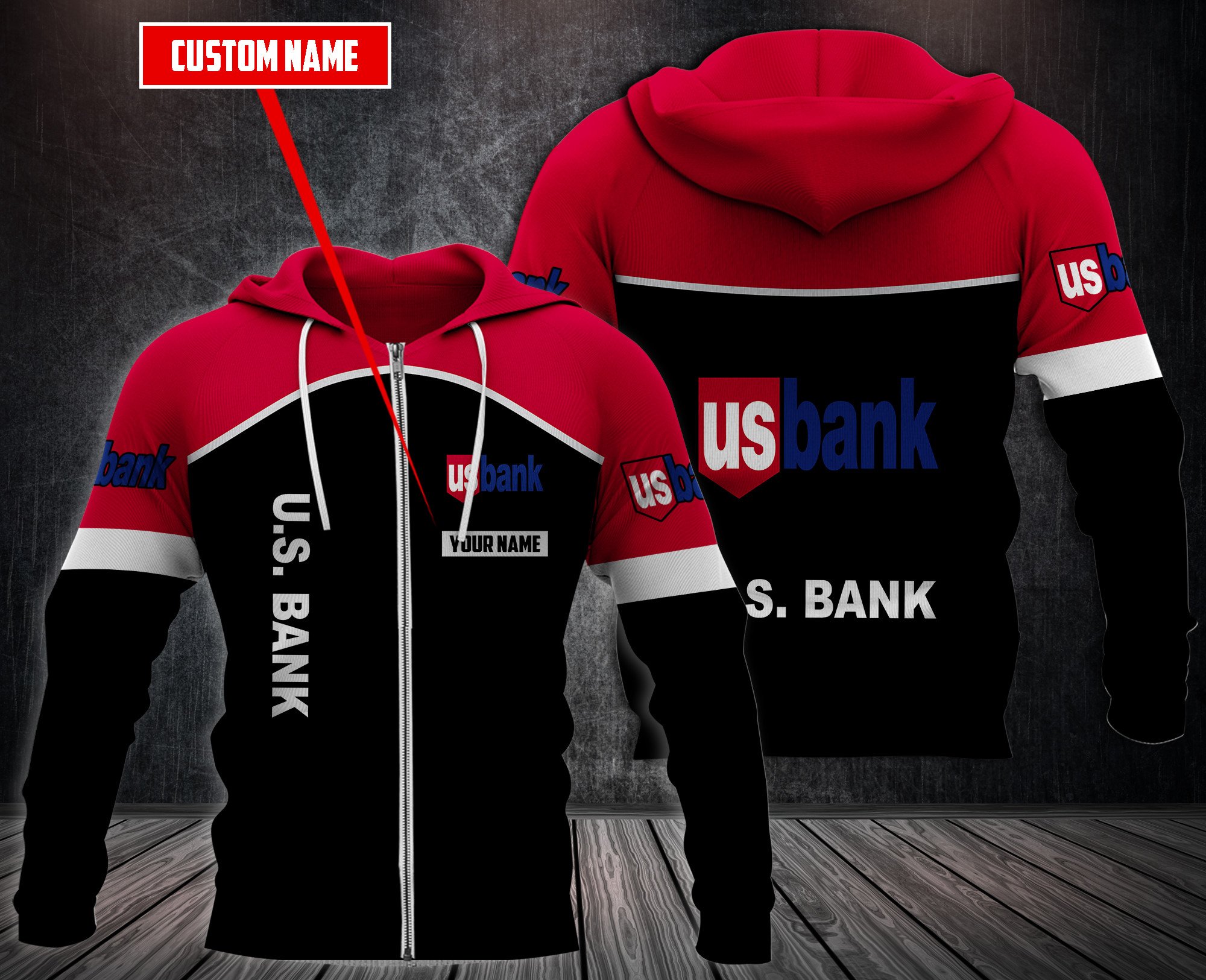 Personalized U.S. Bank 3D Hoodie Personalized U.S. Bank 3D Hoodie