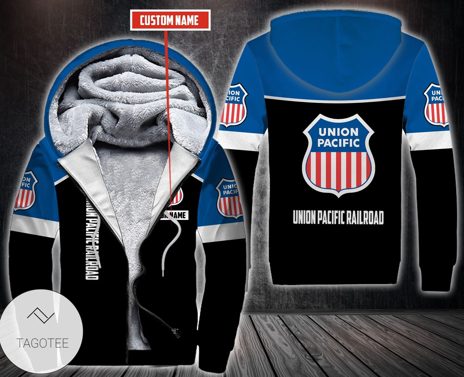 Personalized Union Pacific Railroad Fleece Hoodie Personalized Union Pacific Railroad Fleece Hoodie