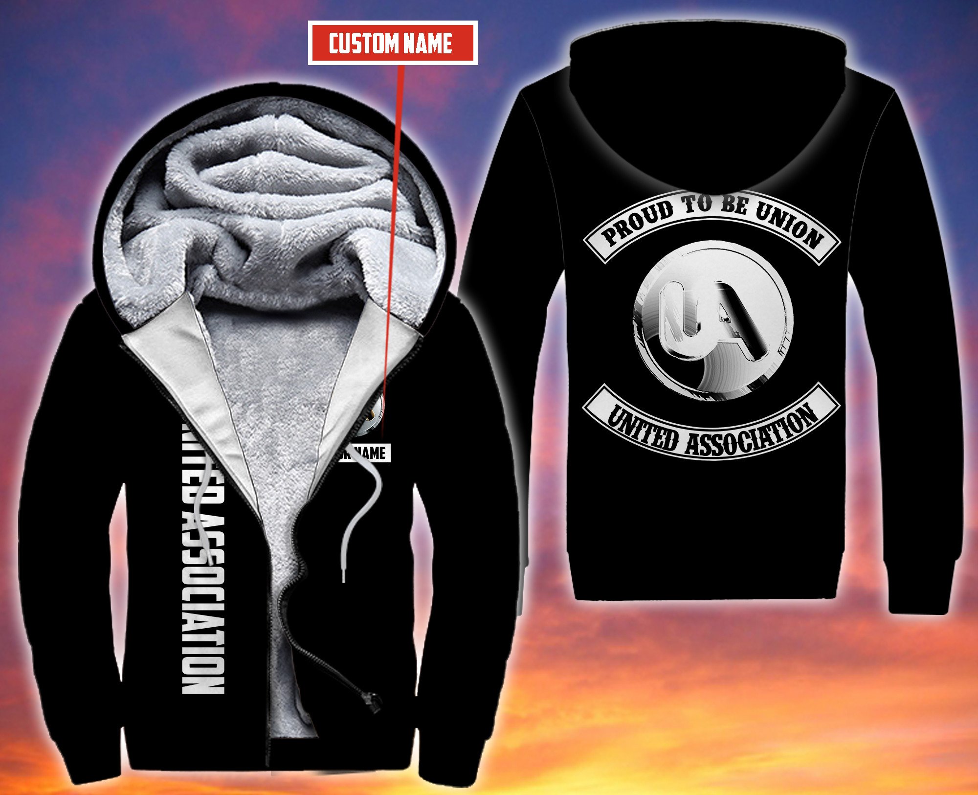 Personalized United Association Custom All Over Print 3D Fleece Hoodie Personalized United Association Custom All Over Print 3D Fleece Hoodie