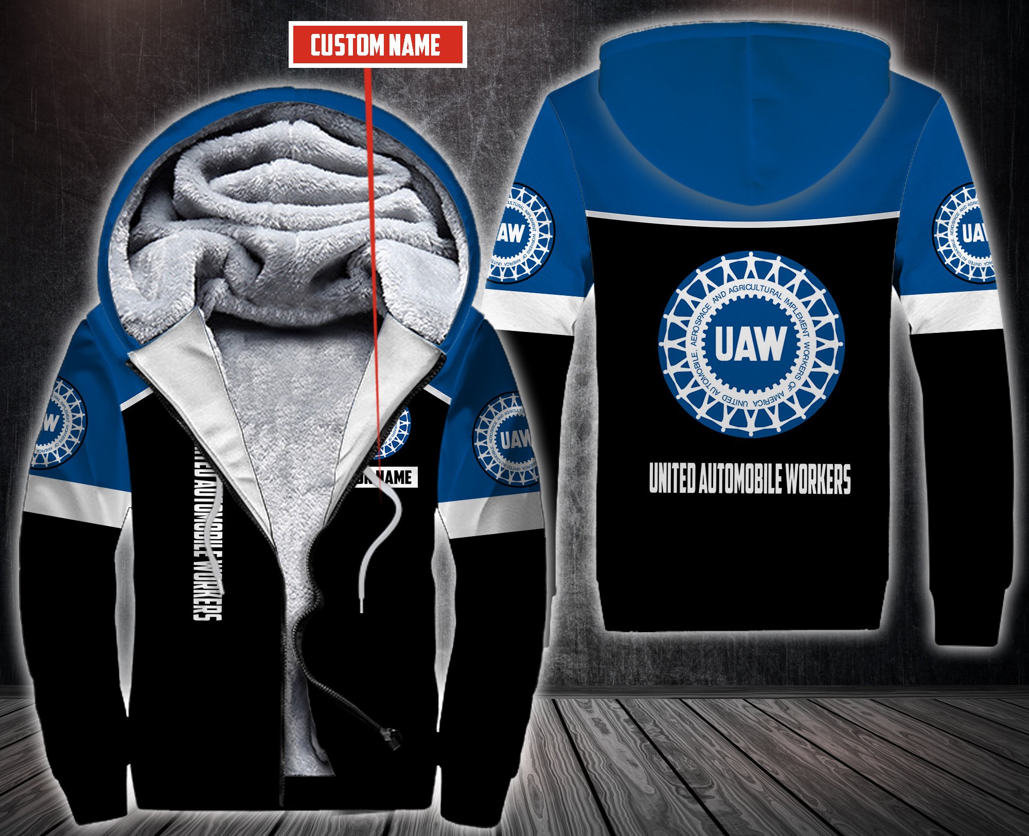 Personalized-United-Automobile-Workers-Fleece-Hoodie-1-1