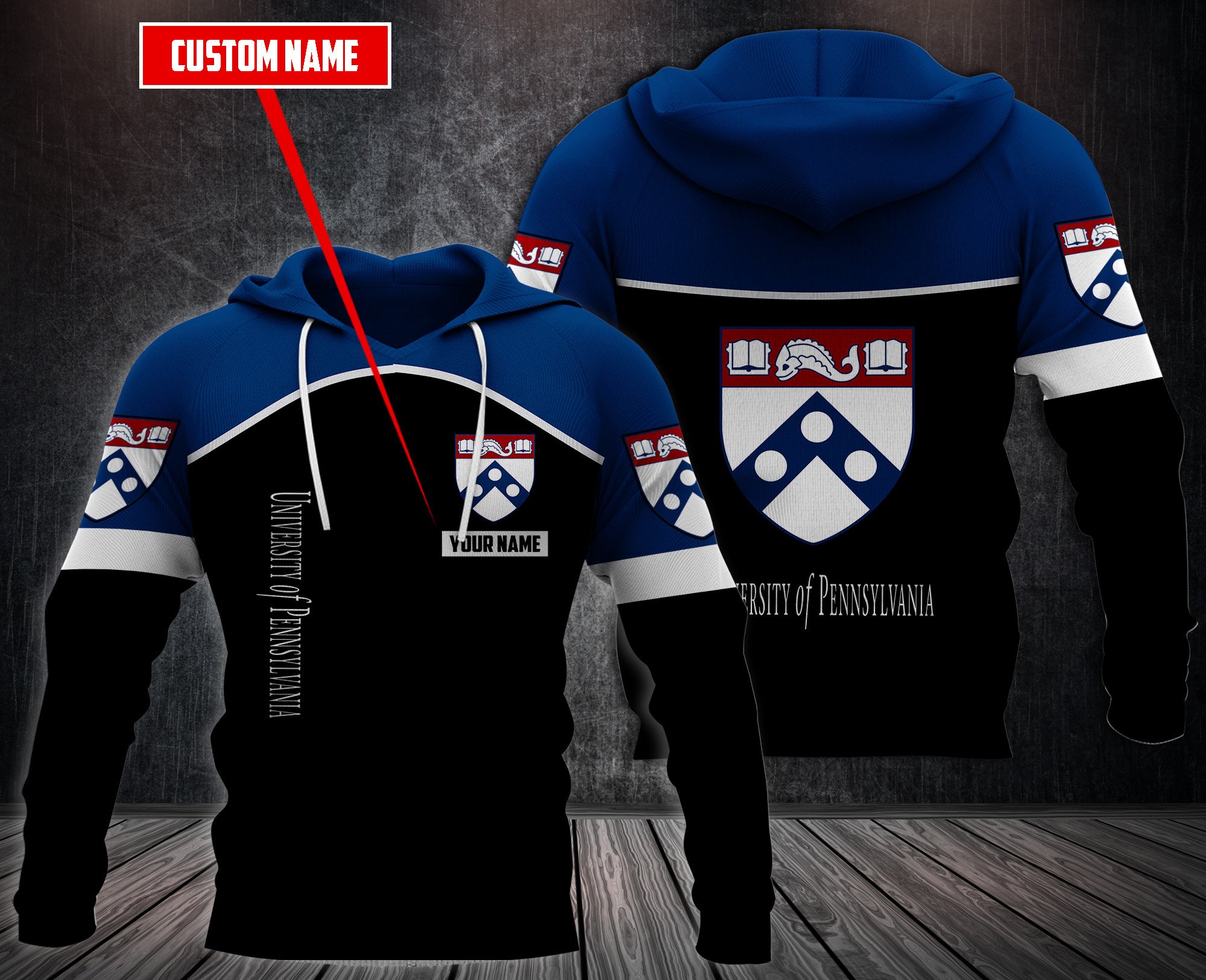 Personalized-University-Of-Pennsylvania-Custom-Hoodie-Fleece-Hoodie-2