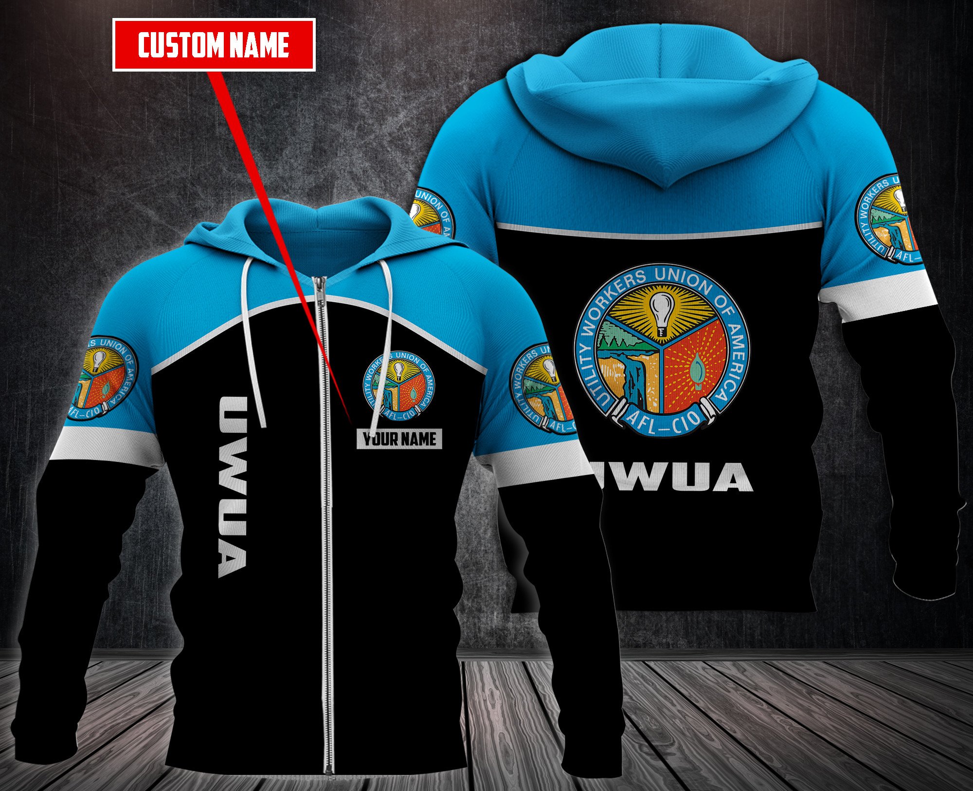 Personalized-Utility-Workers-Union-Of-America-Fleece-Hoodie-3