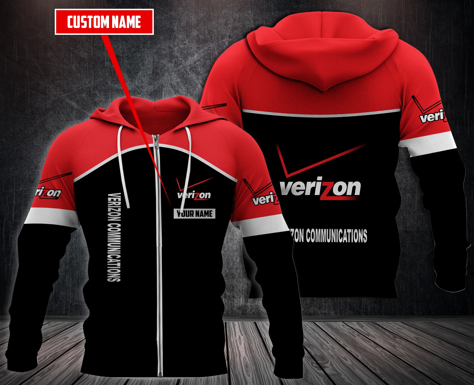 Personalized Verizon Communications 3D Hoodie Personalized Verizon Communications 3D Hoodie