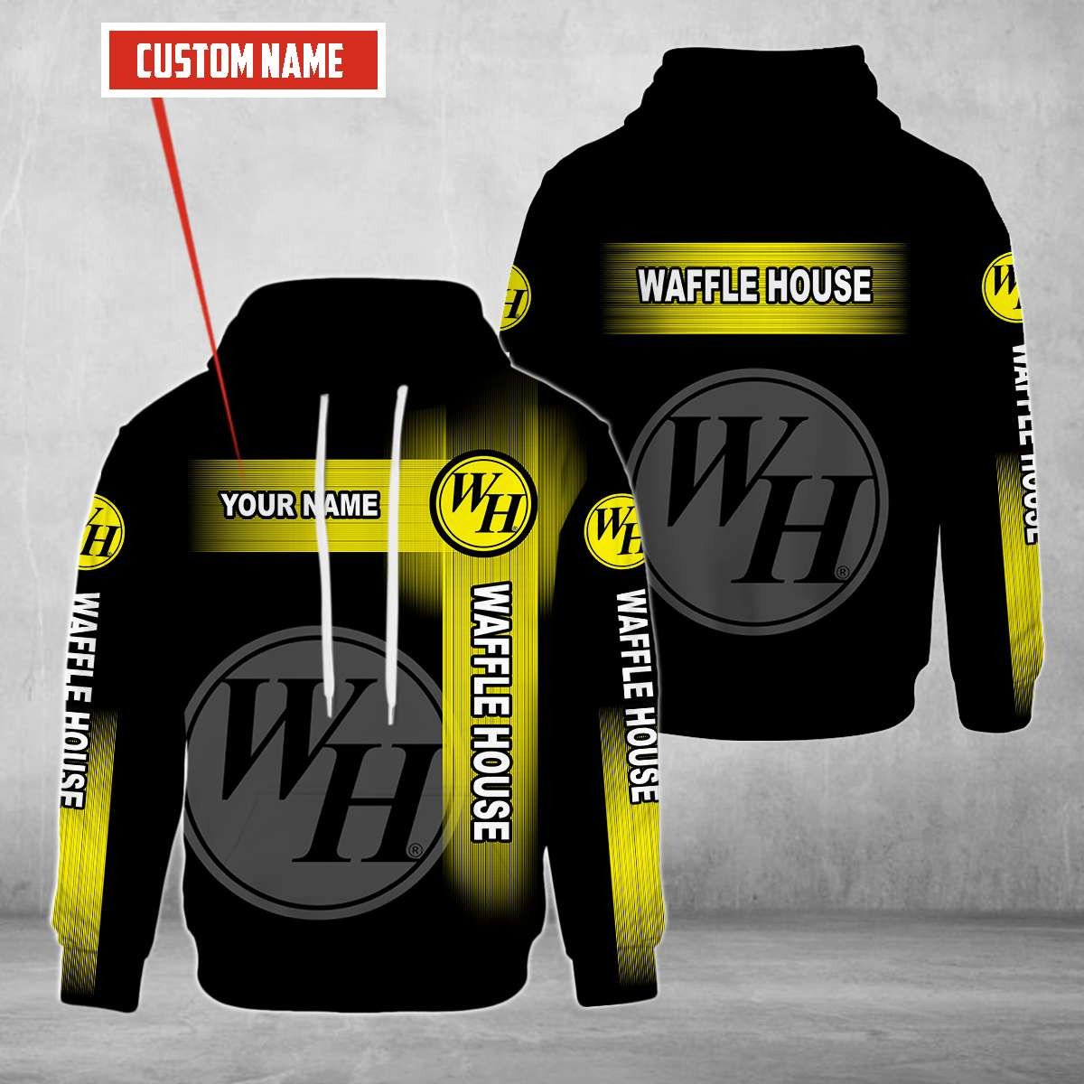 Personalized Waffle House Black Custom All Over Print 3D Hoodie Personalized Waffle House Black Custom All Over Print 3D Hoodie